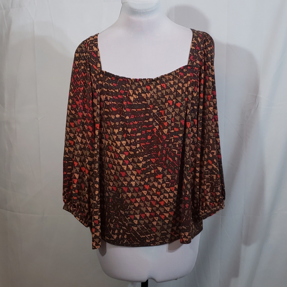 EUC BCBGeneration Boho Printed Blouse Large